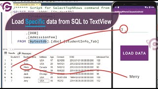 How to Get Specific Data from SQL to TextView in Android Studio