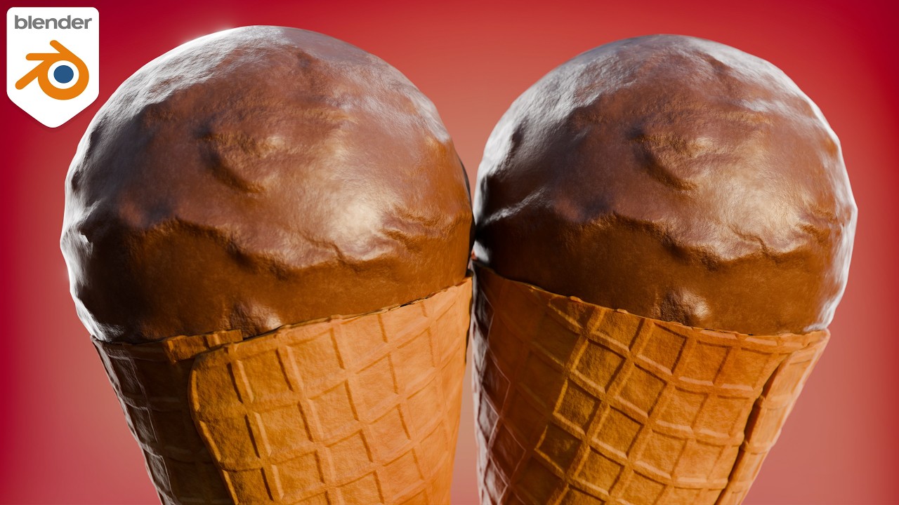 Procedural Chocolate Ice Cream Material🍨(Blender Tutorial)