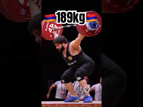 Garik Karapetyan (110kg Armenia) snatching 189kg 2026 European #weightlifting Champion #slowmotion