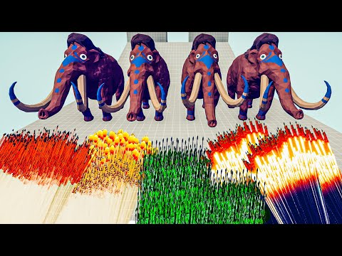 GIANT MAMMOTHS vs EVERY GOD - Totally Accurate Battle Simulator TABS