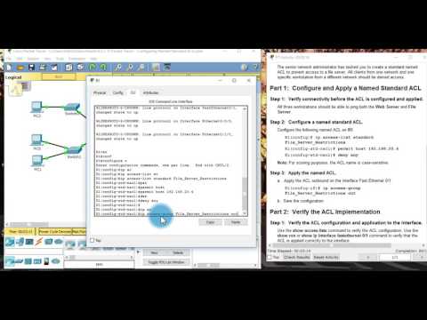 9.2.1.11 Packet Tracer - Configuring Named Standard ACLs