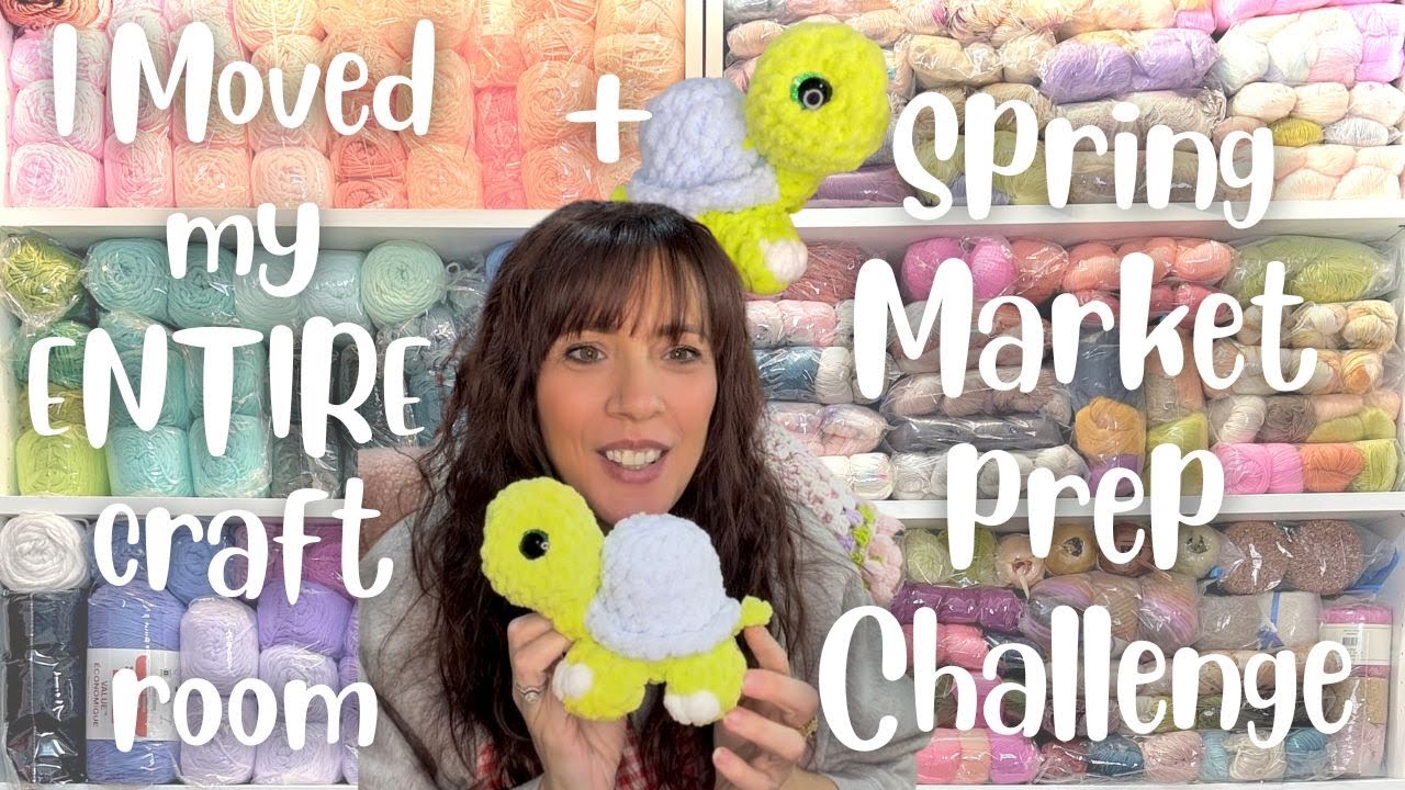 I Moved My ENTIRE Craft Room… & Started a Spring Market Crochet Challenge 🧶✨ | Cozy Cabin Vlog