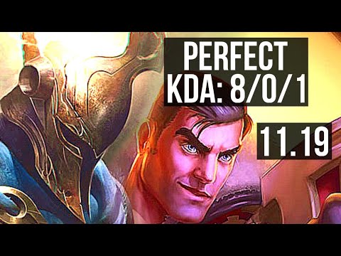 PANTHEON vs JAYCE (TOP) | 8/0/1, Legendary, 500+ games, 800K mastery | KR Diamond | v11.19