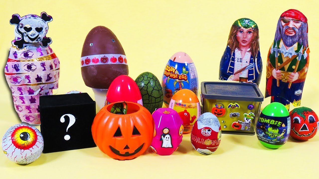 Halloween surprise eggs, chocolate treats and toys