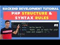 PHP Syntax Rules PHP Structure In Hindi PHP Tutorial In Hindi In 2020 8