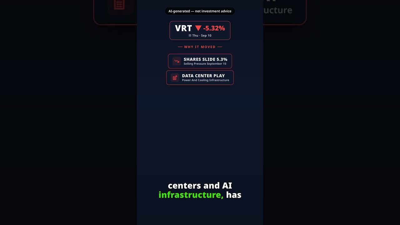 Por que a ação da Vertiv perde terreno hoje? VRT -5.32% (10 set)