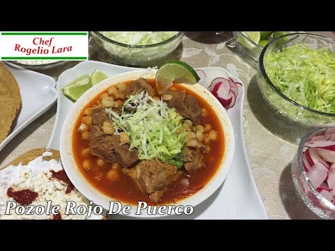 POZOLE ROJO DE PUERCO  RECETA DELICIOSA !