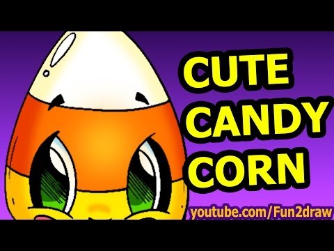 Cute Candy Corn - How to Draw Halloween Cartoon...
