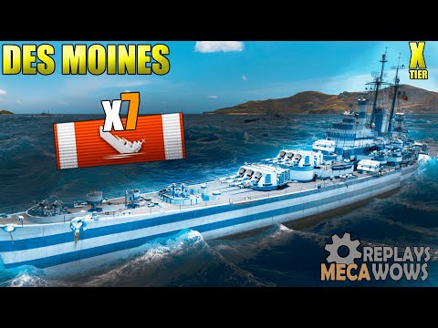 Des Moines 7 Kills & 199k Damage | World of Warships Gameplay 4k