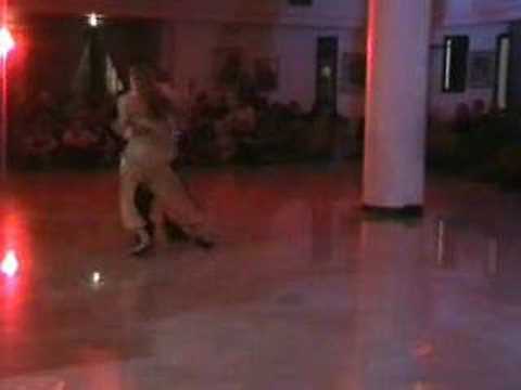  Eugenia Parilla  and  Ezequiel Farfaro  are  dancing  to  a  tango