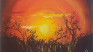 Как нарисовать яркий закат гуашью - Видео онлайн