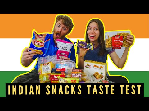, title : 'INDIAN SNACKS TASTE TEST | Trying 10 Different INDIAN Food Items in Canada!'