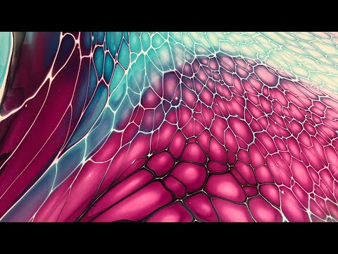 281. Big Swipe! Big Cells! /paint pouring / swipe technique / fluid acrylics