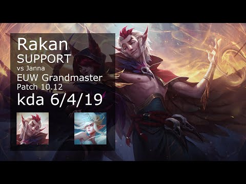 Rakan Support vs Janna - EUW Grandmaster 6/4/19 Patch 10.12 Gameplay