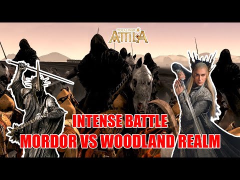 Mordor Orc Army Attack Woodland Realm - The Lord Of The Rings  - Attila Total War Cinematic Battle
