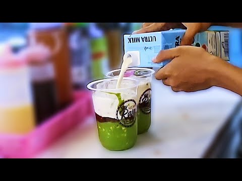 Creamy! Avocado Milkshake - Indonesian Street Food