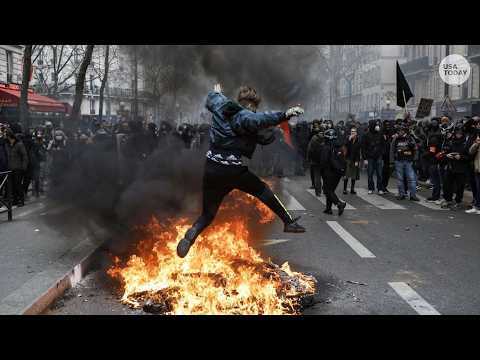 Police and protesters clash across Europe over cost of living crisis