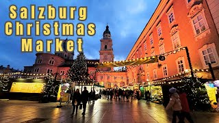 🇦🇹 Magical Salzburg Christmas Market 4k Walking Tour | A Fairytale Christkindlmark |🎄✨