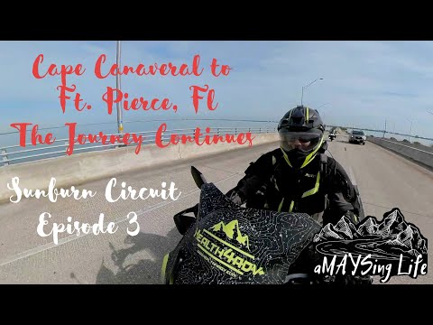 Camping Motorcycle tour from Cape Canaveral to Ft. Pierce - Sunburn Circuit - Episode 3