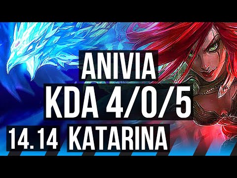 ANIVIA vs KATARINA (MID) | 4/0/5, Rank 8 Anivia, 700+ games | VN Grandmaster | 14.14