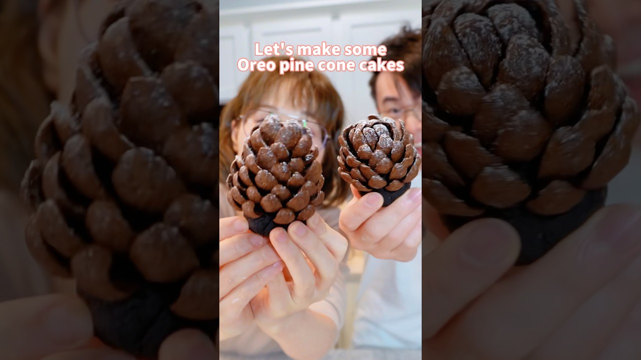 3 Ingredients Oreo Pine Cone Cakes 🎄🍰