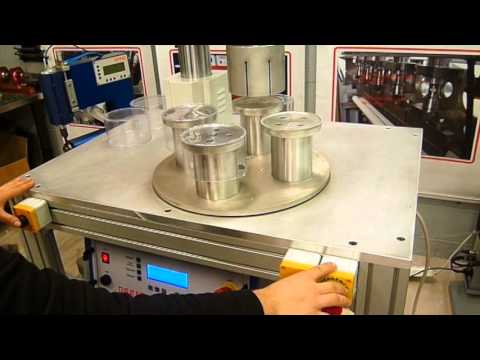 Ultrasonic welding machine for pvc cylinder box