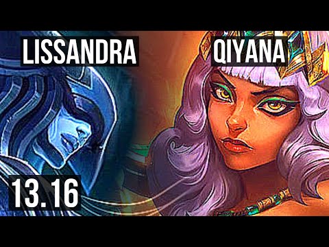 LISSANDRA vs QIYANA (MID) | 2.3M mastery, 1200+ games, 14/3/12, Legendary | NA Master | 13.16