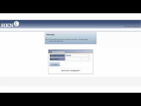 HKN Kundenverwaltung: Kennwort vergessen