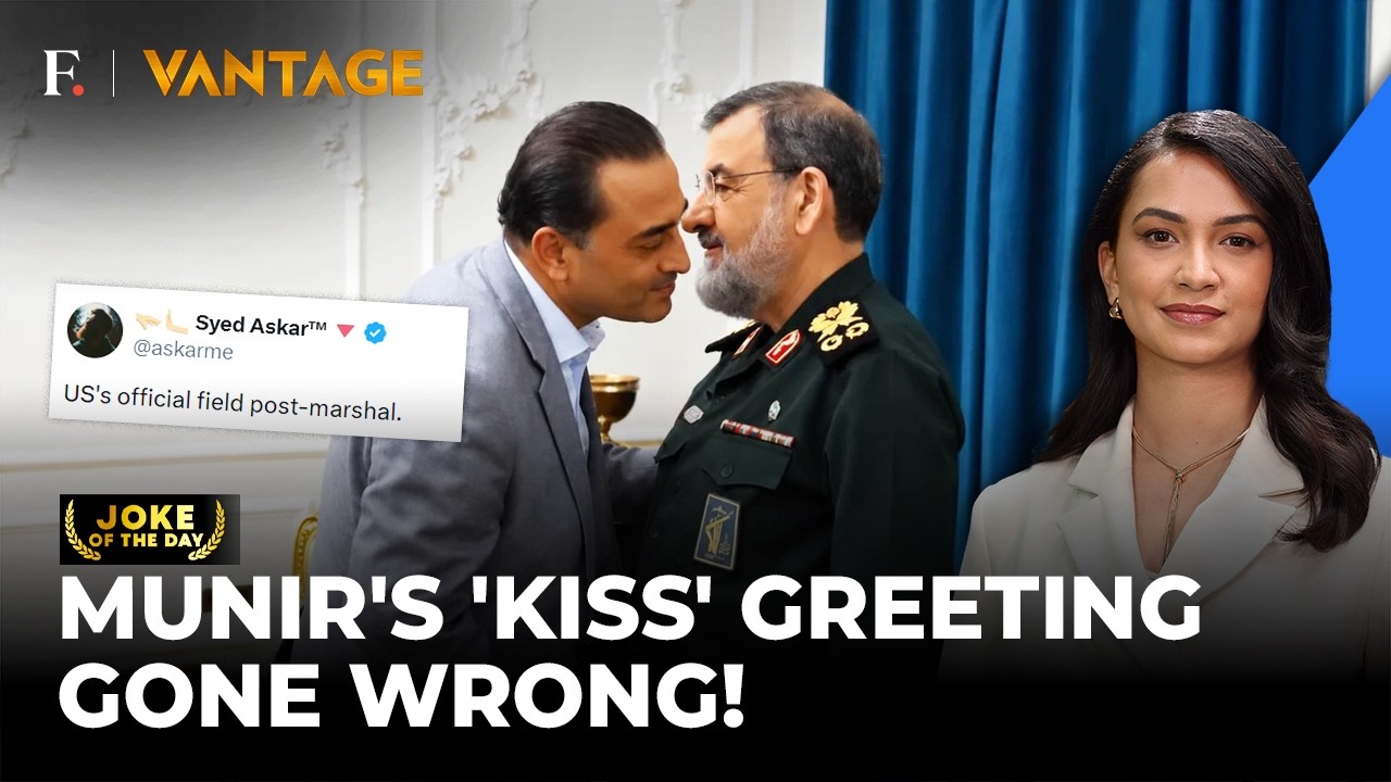 Pak's Munir Trolled Over Awkward Cheek-Kiss With Iran's Rezaei | Vantage on Firstpost