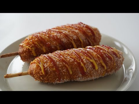 SUB) 모짜렐라치즈 핫도그 만들기 :Korean Street Food,Mozzarella Cheese Corndog, Korean Hotdog: 핫도그 반죽[우미스베이킹]
