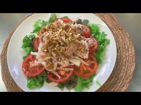 HEALTHY COLD PORK SALAD (SHABU SHABU) JAPANESE SUMMER RECIPE