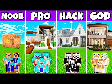 EPIC Minecraft Build Battle: Noobas vs Pro - Easy Modern House Challenge