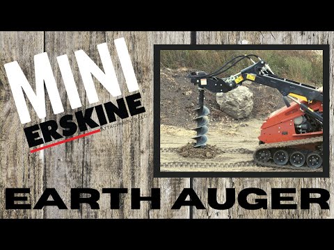 Mini Earth Auger for Mini skid steer in action