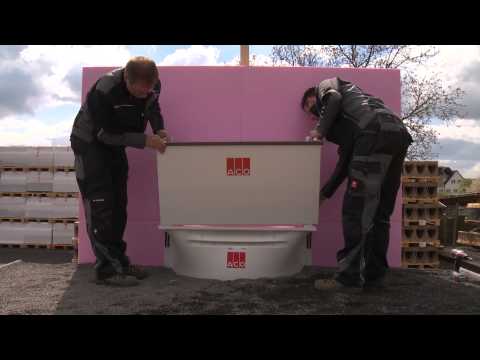 Montage von zwei fixen und einem höhenverstellbaren Aufstockelementen auf einem ACO Lichtschacht