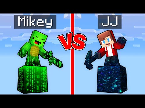 Mikey Hacker vs JJ Infected One Block in Minecraft (Maizen)