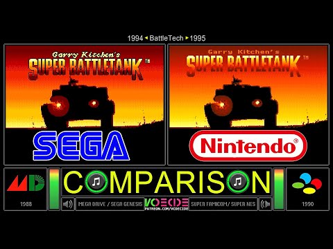Super Battletank (Sega Genesis vs SNES) Side by Side Comparison | VCDECIDE