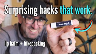 Chapstick hacks for cyclists and bikepacking. Who knew lip balm had so many uses!