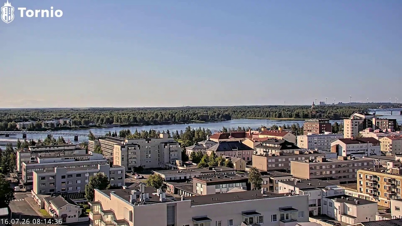 Live webcam view of Tornio City Hall Rooftop View