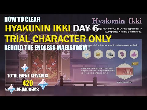 Hyakunin Ikki 2.5 Day 6 - Trial Character Only (F2P Guide) | Genshin Impact
