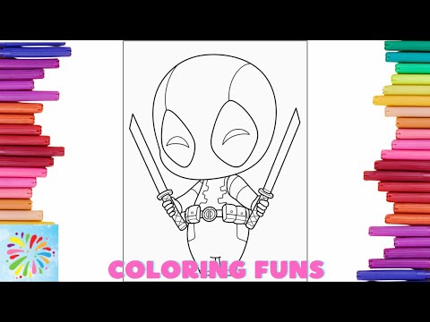 Coloring Cute Deadpool | Deadpool Coloring Pages | Coloring Funs