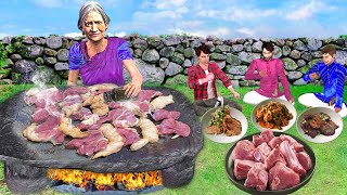 Cooking Mutton on Rock Mutton Pathar Ka Gosh Hindi