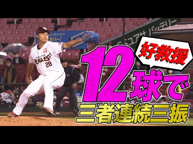 【好救援】イーグルス・酒居『12球で三者連続三振』