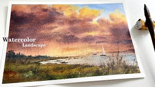 I like to paint sunset scenes. The sunset makes the sky so romantic.