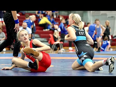 U17 A. Sproge (LAT) vs B. Aigma (EST) 50kg. Youth girls women wrestling Estonia.
