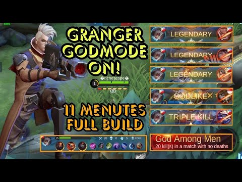 GRANGER GODMODE ON 20 KILLS IN JUST 12 MENUTES | FULL GAMEPLAY NO CUT | MLBB