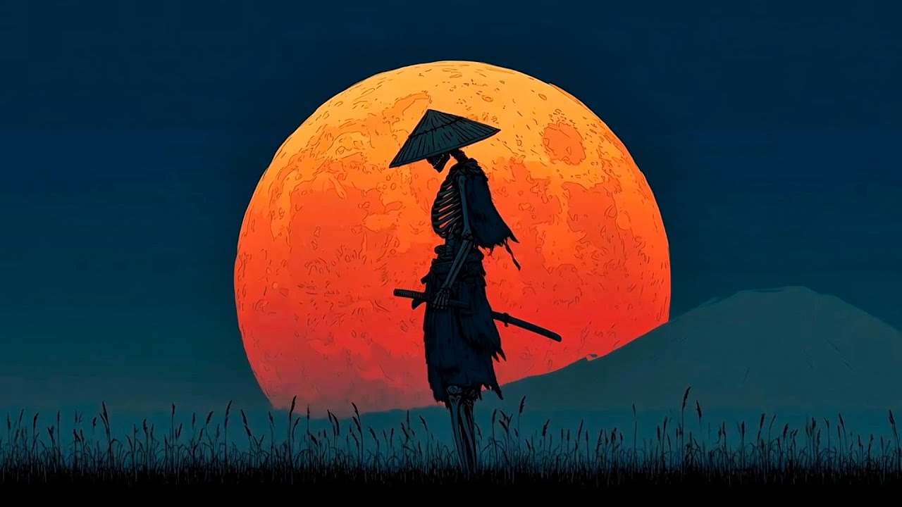 Samurai Under the Blood Moon – Live Wallpaper (4K)