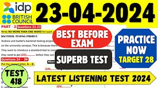 IELTS Listening Practice Test 2024 with Answers | 23.04.2024 | Test No - 419