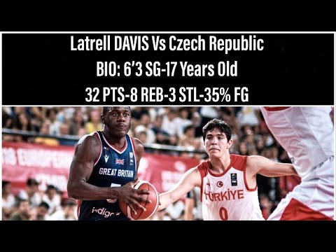 Latrell Davis Vs Czech Republic FIBA U18 European Championship Basketball Highlights-2022