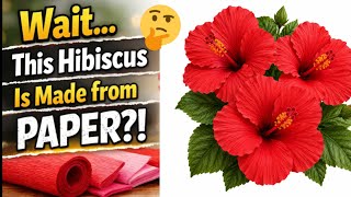 DIY Crepe Paper Hibiscus Flower | Easy & Beautiful Wall Decor 🌺