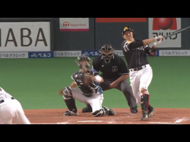 【5回表】4番の一打!! ホークス・内川 フェンス直撃の2点タイムリー2ベース!! 2017/4/11 F-H